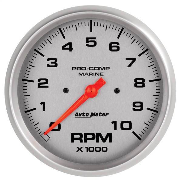 Autometer - AutoMeter GAUGE TACHOMETER 5in. 10K RPM MARINE SILVER - 200801-33