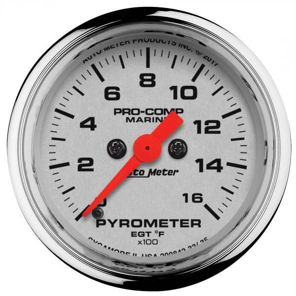 Autometer - AutoMeter GAUGE PYROMETER 2 1/16in. 0-1600deg.F MARINE CHROME - 200842-35