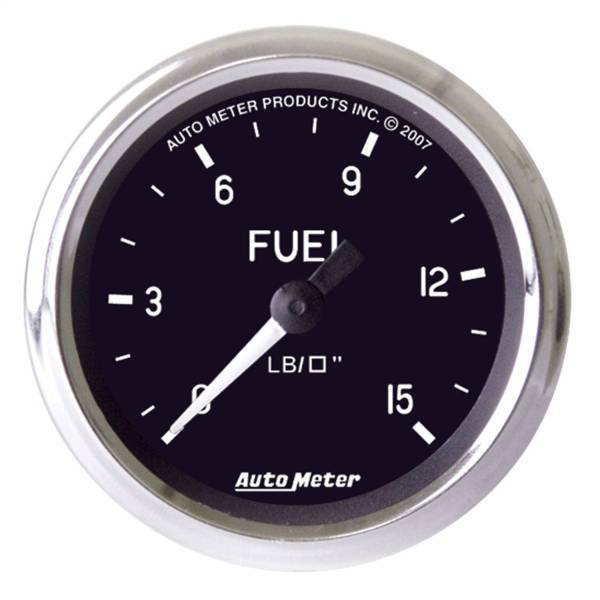 Autometer - AutoMeter GAUGE FUEL PRESSURE 2 1/16in. 15PSI MECH. INCL. ISOLATOR COBRA - 201010