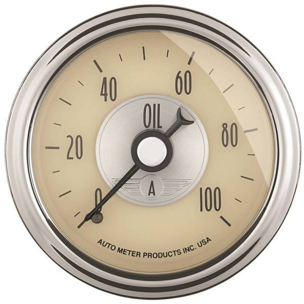 Autometer - AutoMeter GAUGE OIL PRESS 2 1/16in. 100PSI MECH PRESTIGE ANTQ. IVORY - 2021