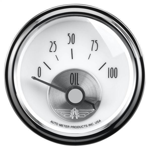 Autometer - AutoMeter GAUGE OIL PRESS 2 1/16in. 100PSI ELEC PRESTIGE PEARL - 2026