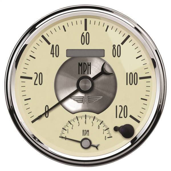 Autometer - AutoMeter GAUGE TACH/SPEEDO 5in. 120MPH/8K RPM ELEC. PROGRAM. PRESTIGE ANTQ. IVORY - 2090