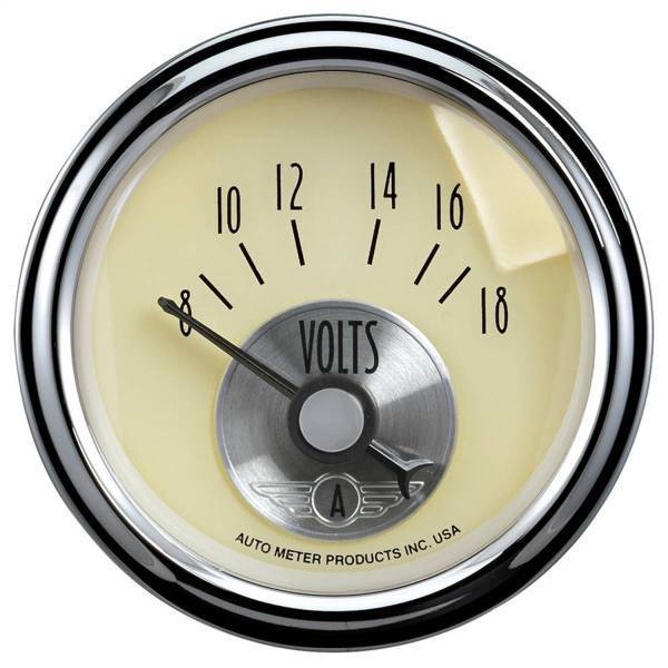 Autometer - AutoMeter GAUGE VOLTMETER 2 1/16in. 18V ELEC PRESTIGE ANTQ. IVORY - 2092