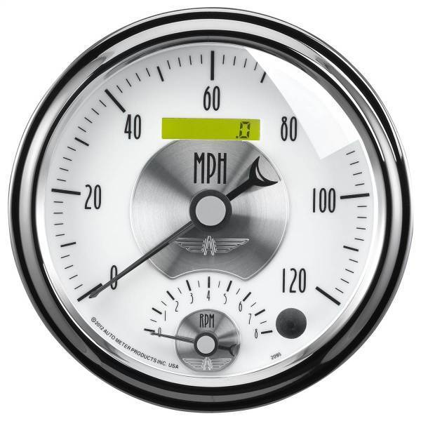 Autometer - AutoMeter GAUGE TACH/SPEEDO 5in. 120MPH/8K RPM ELEC. PROGRAM. PRESTIGE PEARL - 2095