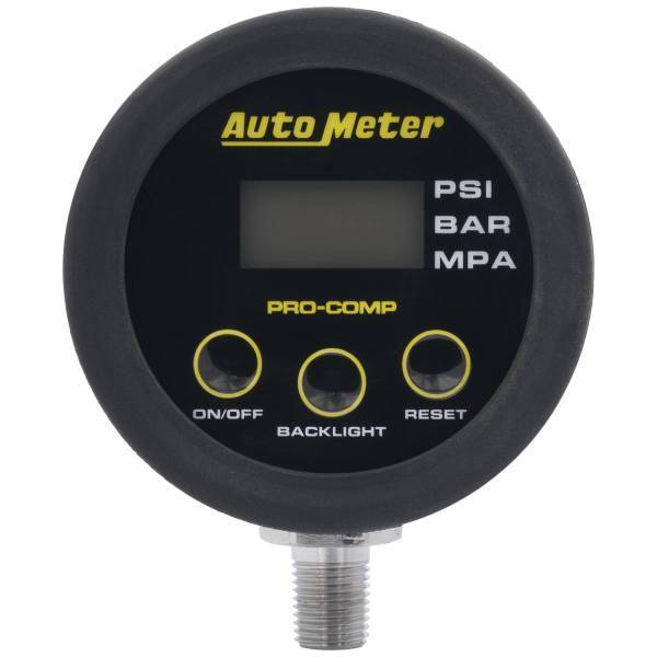 Autometer - AutoMeter GAUGE HEAD TIRE PRESS 50 PSI/3.45 BAR RACE DIGITAL BACKLIT W/MEM PRO-COMP - 2167