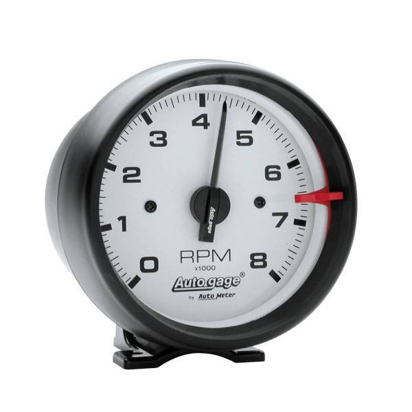 Autometer - AutoMeter GAUGE TACH 3 3/4in. 8K RPM PEDESTAL WHT DIAL BLK CASE AUTOGAGE - 2303