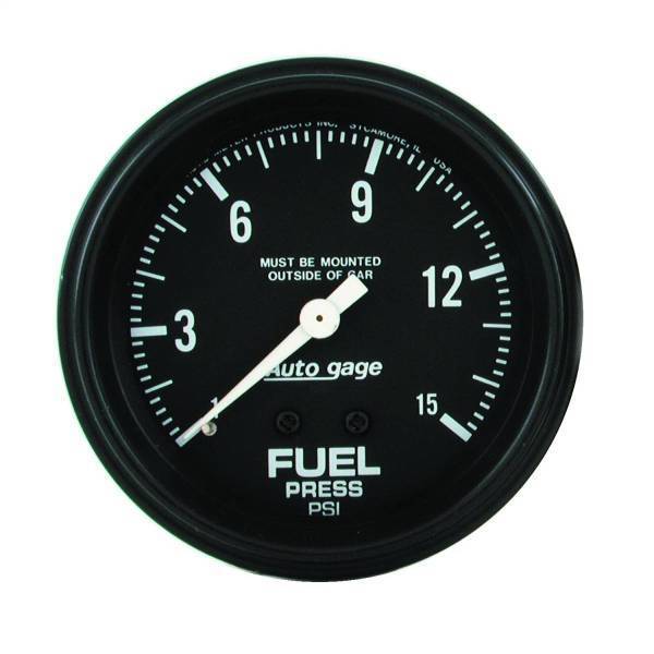 Autometer - AutoMeter GAUGE FUEL PRESSURE 2 5/8in. 0-15PSI MECHANICAL BLACK AUTOGAGE - 2311