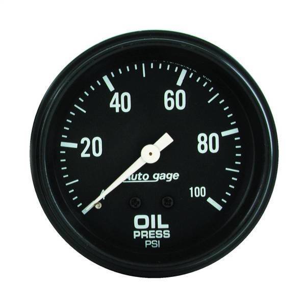 Autometer - AutoMeter GAUGE OIL PRESSURE 2 5/8in. 0-100PSI MECHANICAL BLACK AUTOGAGE - 2312