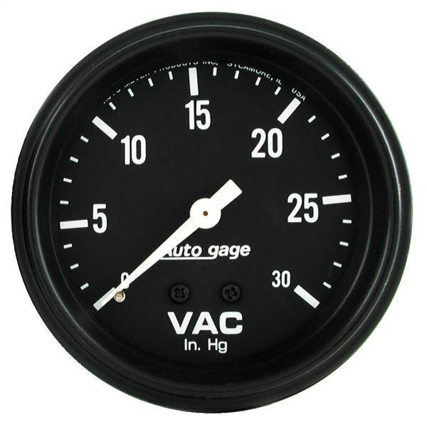 Autometer - AutoMeter GAUGE VACUUM 2 5/8in. 30INHG MECHANICAL BLACK AUTOGAGE - 2317