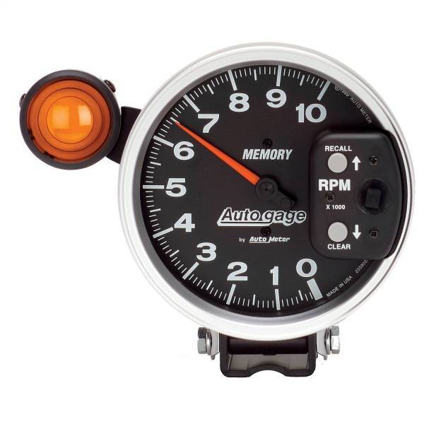Autometer - AutoMeter GAUGE TACH 5in. 10K RPM PEDESTAL W/EXT. SHIFT-LITE/MEM BLACK AUTO GAGE - 233906