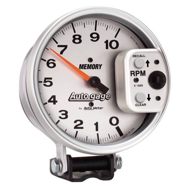 Autometer - AutoMeter GAUGE TACHOMETER 5in. 10K RPM PEDESTAL W/PEAK MEMORY SILVER AUTO GAGE - 233907
