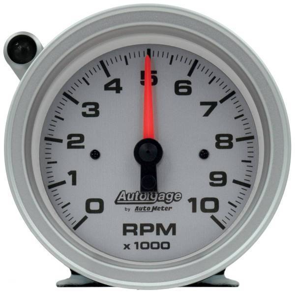 Autometer - AutoMeter GAUGE TACH 3 3/4in. 10K RPM PEDESTAL W/EXT SHIFT LIGHT SLVR DIAL BLK CASE - 233909