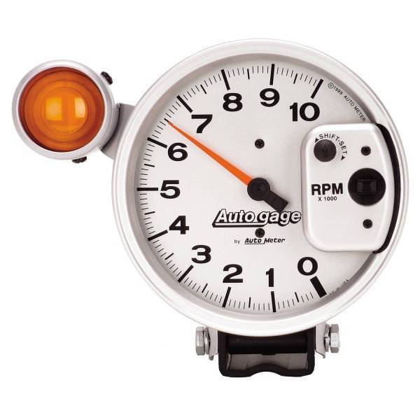 Autometer - AutoMeter GAUGE TACHOMETER 5in. 10K RPM PEDESTAL W/EXT. SHIFT-LITE SILVER AUTO GAGE - 233911