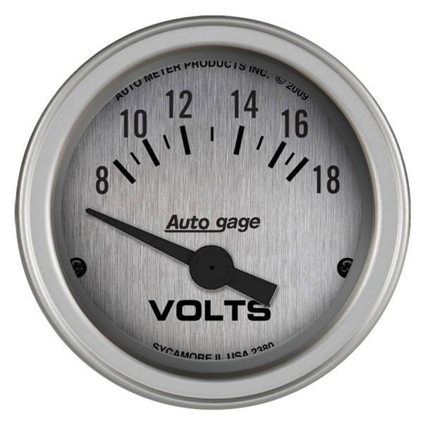 Autometer - AutoMeter GAUGE CONSOLE VOLTMETER 2 1/16in. 18V SLVR DIAL SLVR BEZEL AUTOGAGE - 2380