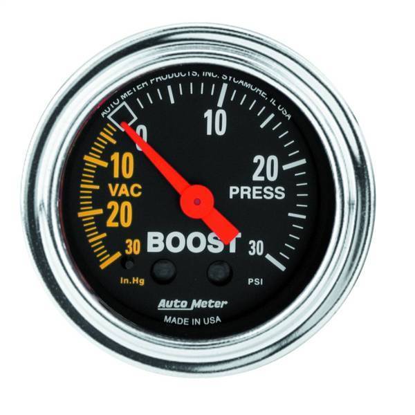 Autometer - AutoMeter GAUGE VAC/BOOST 2 1/16in. 30INHG-30PSI MECHANICAL TRADITIONAL CHROME - 2403