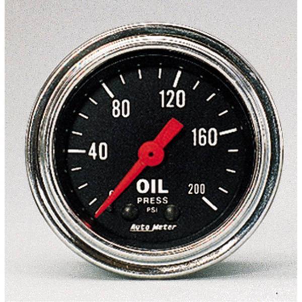 Autometer - AutoMeter GAUGE OIL PRESSURE 2 1/16in. 200PSI MECHANICAL TRADITIONAL CHROME - 2422