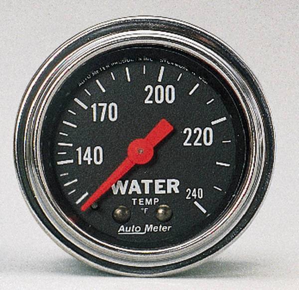 Autometer - AutoMeter GAUGE WATER TEMP 2 1/16in. 120-240deg.F MECHANICAL TRADITIONAL CHROME - 2432