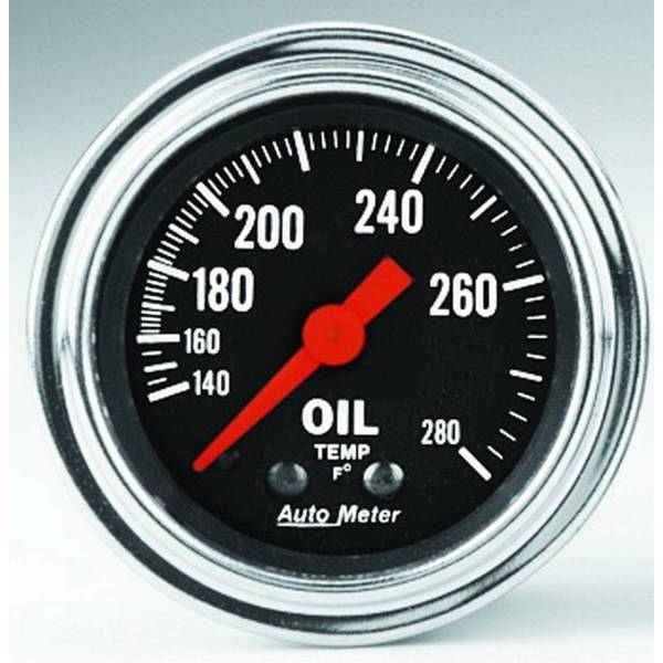Autometer - AutoMeter GAUGE OIL TEMP 2 1/16in. 140-280deg.F MECHANICAL TRADITIONAL CHROME - 2441