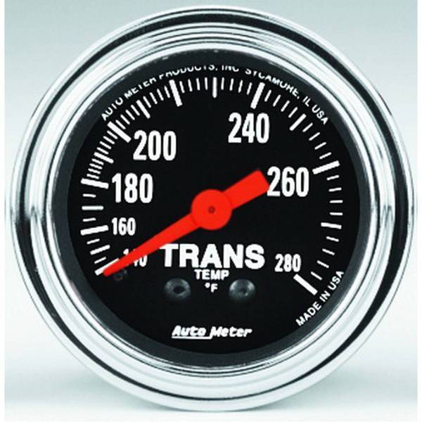 Autometer - AutoMeter GAUGE TRANS TEMP 2 1/16in. 140-280deg.F MECHANICAL 8FT. TRADITIONAL CHROME - 2451