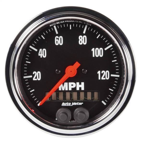 Autometer - AutoMeter GAUGE SPEEDOMETER 3 3/8in. 140MPH GPS TRADITIONAL CHROME - 2480