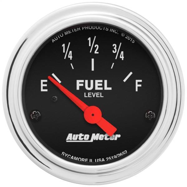 Autometer - AutoMeter GAUGE FUEL LEVEL 2 1/16in. 73OE TO 10OF(AFTERMARKET LINEAR) ELEC TRAD CHROM - 2519