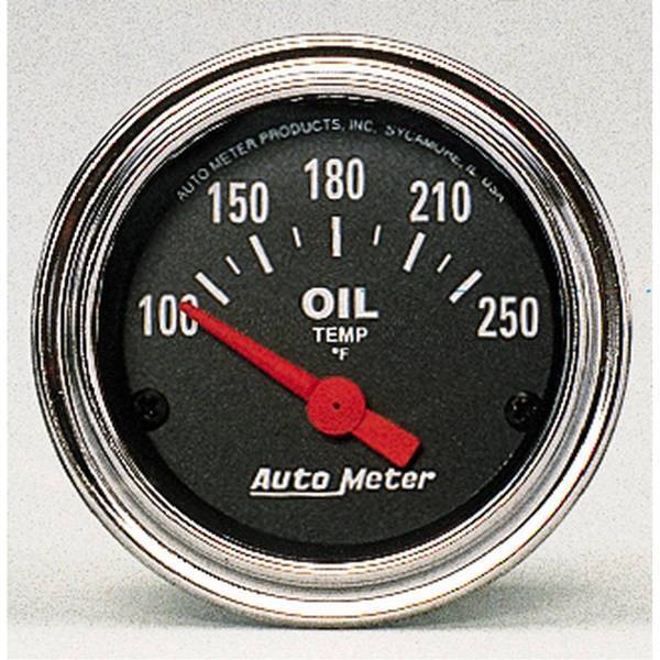 Autometer - AutoMeter GAUGE OIL TEMP 2 1/16in. 100-250deg.F ELECTRIC TRADITIONAL CHROME - 2542