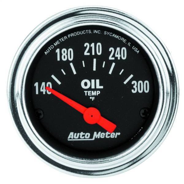 Autometer - AutoMeter GAUGE OIL TEMP 2 1/16in. 140-300deg.F ELECTRIC TRADITIONAL CHROME - 2543