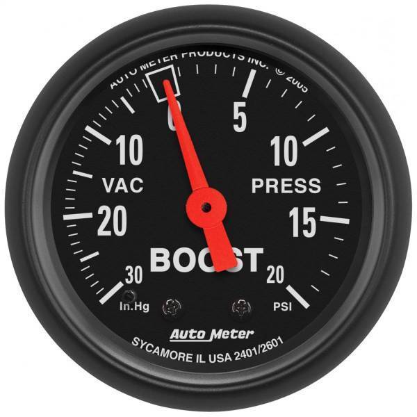 Autometer - AutoMeter GAUGE VAC/BOOST 2 1/16in. 30INHG-20PSI MECHANICAL Z-SERIES - 2601