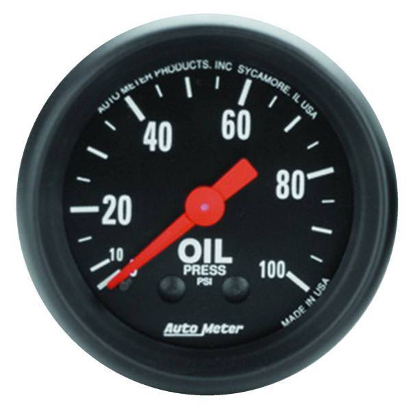 Autometer - AutoMeter GAUGE OIL PRESS 2 1/16in. 100PSI MECHANICAL Z-SERIES - 2604