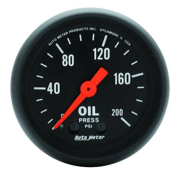 Autometer - AutoMeter GAUGE OIL PRESS 2 1/16in. 200PSI MECHANICAL Z-SERIES - 2605