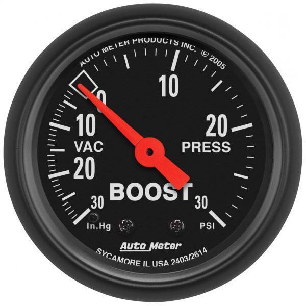 Autometer - AutoMeter GAUGE VAC/BOOST 2 1/16in. 30INHG-30PSI MECHANICAL Z-SERIES - 2614