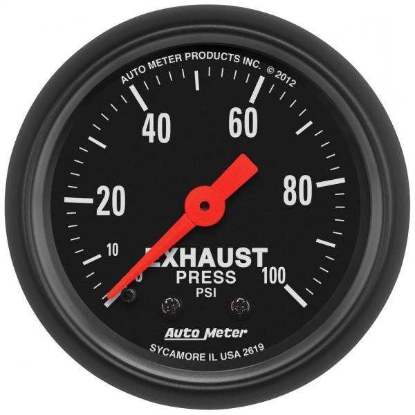 Autometer - AutoMeter GAUGE EXHAUST PRESS 2 1/16in. 100PSI MECHANICAL Z-SERIES - 2619
