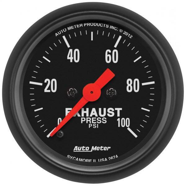 Autometer - AutoMeter GAUGE EXHAUST PRESS 2 1/16in. 100PSI DIGITAL STEPPER MOTOR Z-SERIES - 2674