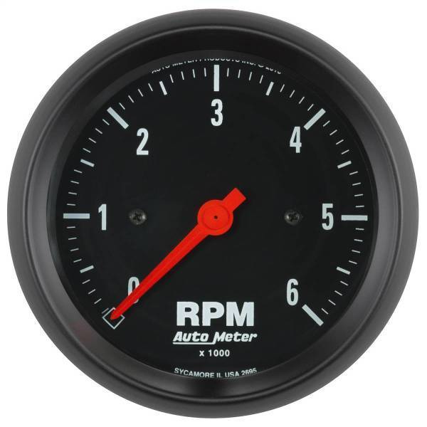 Autometer - AutoMeter GAUGE TACHOMETER 3 3/8in. 6K RPM IN-DASH Z-SERIES - 2695