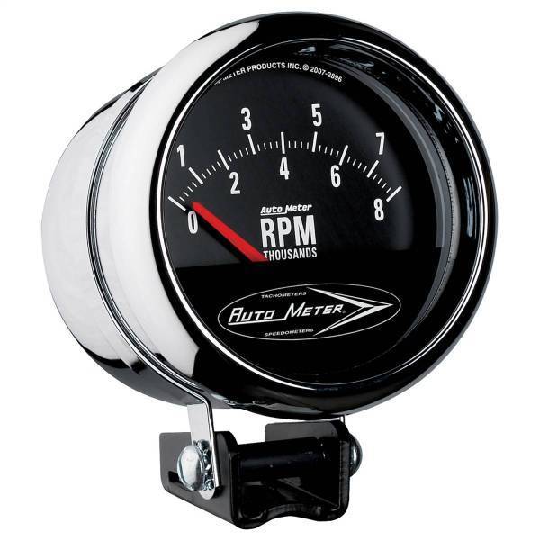 Autometer - AutoMeter GAUGE TACH 3 3/4in. 8K RPM PEDESTAL W/RETRO SHORT SWEEP TRADITIONAL CHROME - 2897