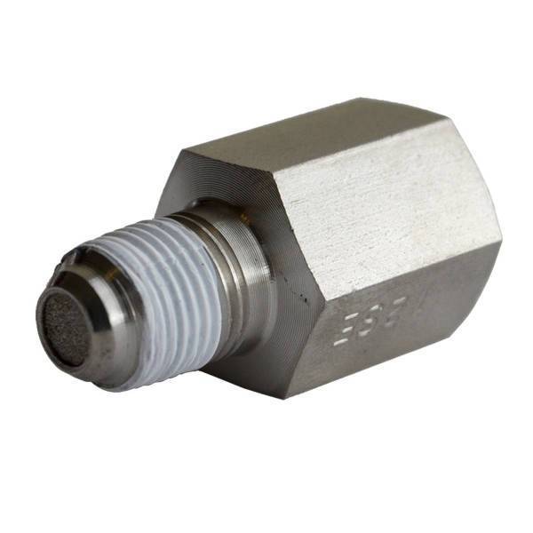 Autometer - AutoMeter FITTING SNUBBER ADAPTER 1/8in. NPT FEMALE TO 1/8in. NPT MALE SST FOR FUEL PR - 3279