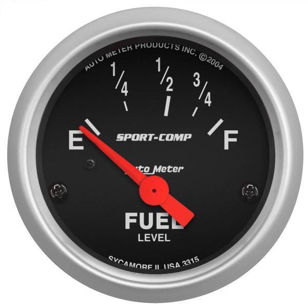 Autometer - AutoMeter GAUGE FUEL LEVEL 2 1/16in. 73OE TO 10OF ELEC SPORT-COMP - 3315