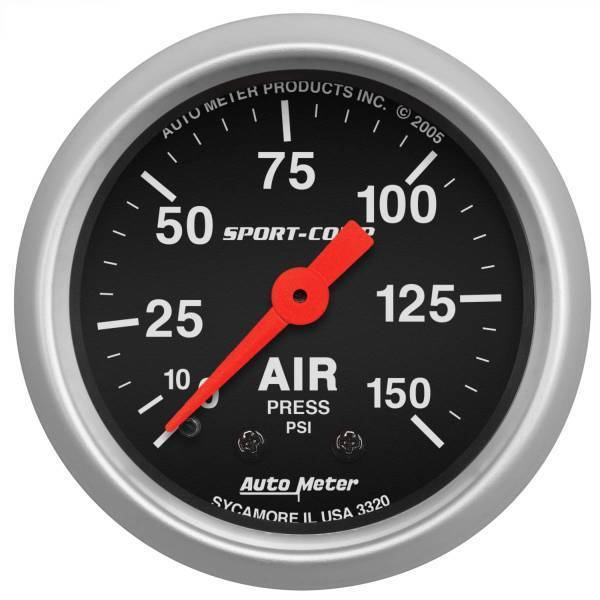 Autometer - AutoMeter GAUGE AIR PRESS 2 1/16in. 150PSI MECHANICAL SPORT-COMP - 3320