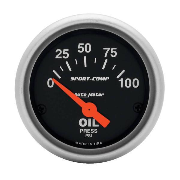 Autometer - AutoMeter GAUGE OIL PRESSURE 2 1/16in. 100PSI ELECTRIC SPORT-COMP - 3327