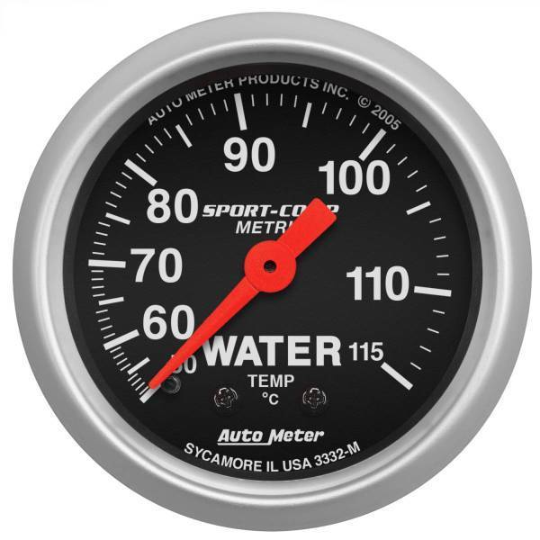 Autometer - AutoMeter GAUGE WATER TEMP 2 1/16in. 50-115deg.C MECHANICAL SPORT-COMP - 3332-M