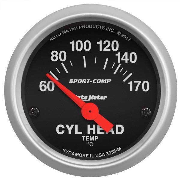 Autometer - AutoMeter GAUGE CYLINDER HEAD TEMP 2 1/16in. 60-170deg.C ELECTRIC SPORT-COMP - 3336-M