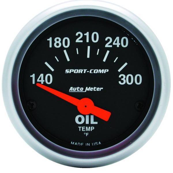 Autometer - AutoMeter GAUGE OIL TEMP 2 1/16in. 140-300deg.F ELECTRIC SPORT-COMP - 3348