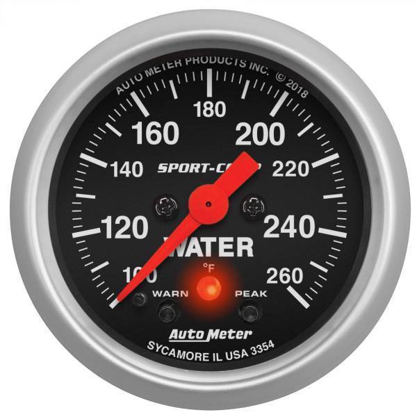 Autometer - AutoMeter GAUGE WATER TEMP 2 1/16in. 260deg.F DIGITAL STEPPER MOTOR W/PK/WRN SPORT-CO - 3354