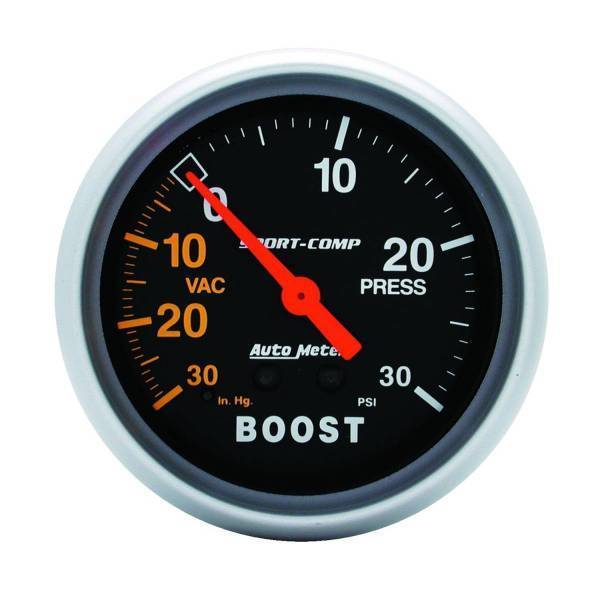 Autometer - AutoMeter GAUGE VAC/BOOST 2 5/8in. 30INHG-30PSI MECHANICAL SPORT-COMP - 3403