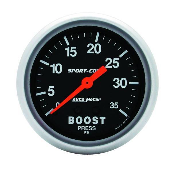 Autometer - AutoMeter GAUGE BOOST 2 5/8in. 35PSI MECHANICAL SPORT-COMP - 3404