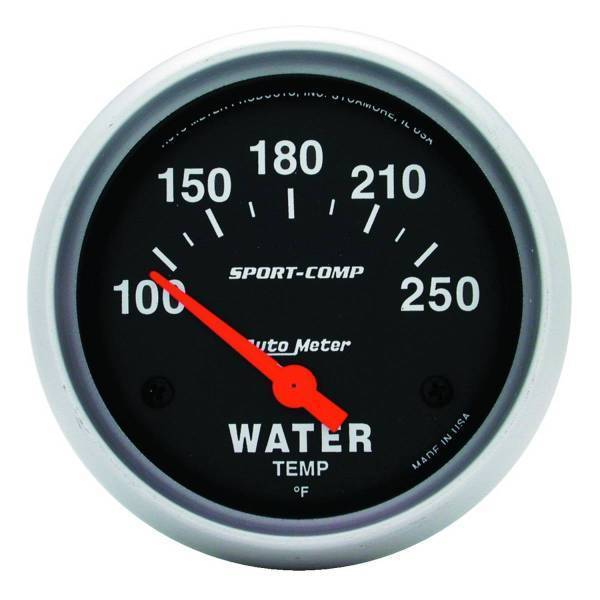 Autometer - AutoMeter GAUGE WATER TEMP 2 5/8in. 100-250deg.F ELECTRIC SPORT-COMP - 3531