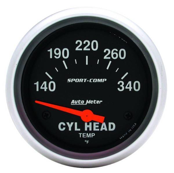 Autometer - AutoMeter GAUGE CYLINDER HEAD TEMP 2 5/8in. 140-340deg.F ELECTRIC SPORT-COMP - 3536