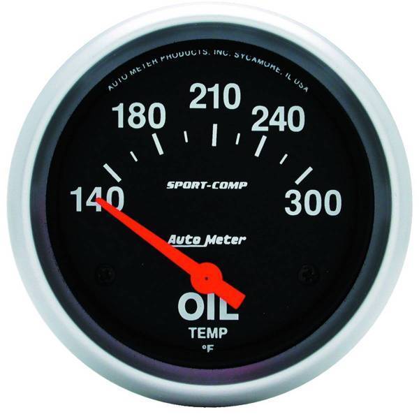 Autometer - AutoMeter GAUGE OIL TEMP 2 5/8in. 140-300deg.F ELECTRIC SPORT-COMP - 3543