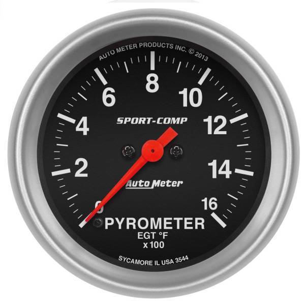 Autometer - AutoMeter GAUGE PYROMETER (EGT) 2 5/8in. 1600deg.F DIGITAL STEPPER MOTOR SPORT-COMP - 3544