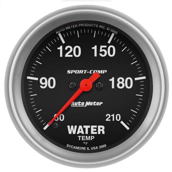 Autometer - AutoMeter GAUGE LOW WATER TEMP 2 5/8in. 60-210deg.F DIGITAL STEPPER MOTOR SPORT-COMP - 3569